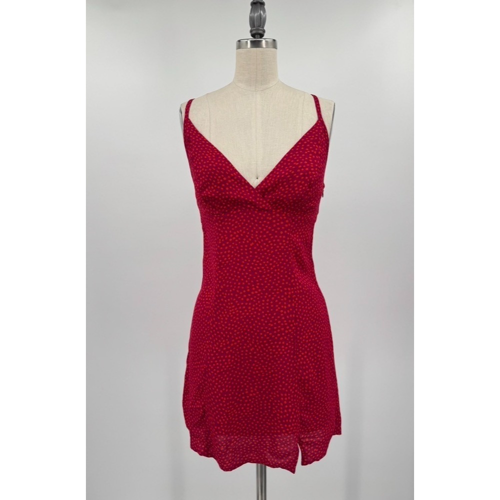 Kimchi Blue Mini Dress Small Red Polka Dot Tie Back Slip Dress Vintage‎ Inspired - Picture 3 of 12